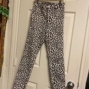 & denim Cheetah high waisted skinny jeans